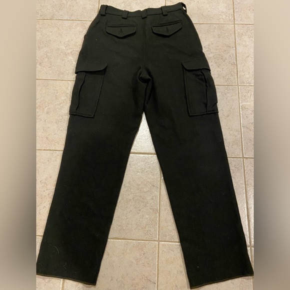 L.L. Bean Heavy Wool Blend Hunter Green Cargo Field Pants Size 12 Workwear - Picture 5 of 11